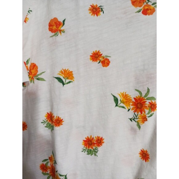 NWT Women's Old Navy EveryWear Slub Knit Tee Size S 4-6 Top Orange Floral - Picture 7 of 8